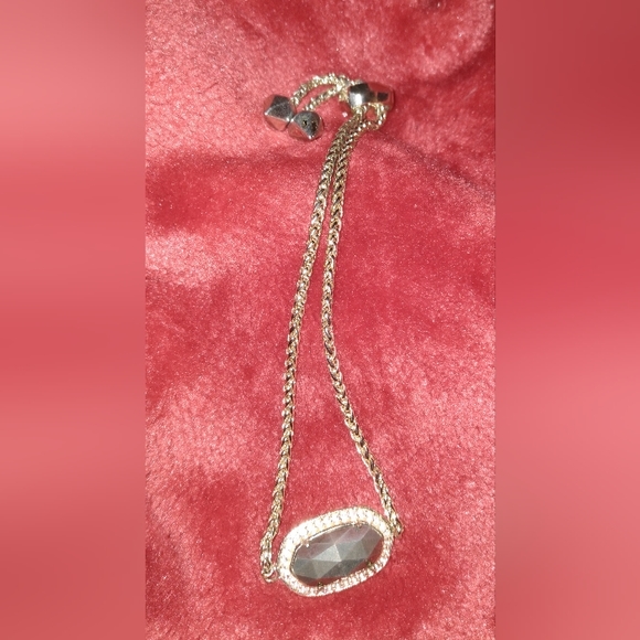 RARE Kendra Scott Gold Eve Bracelet Pyrite - Picture 4 of 13